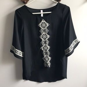 Black Embroidery Blouse